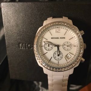 Michael Kors watch- white with opal face